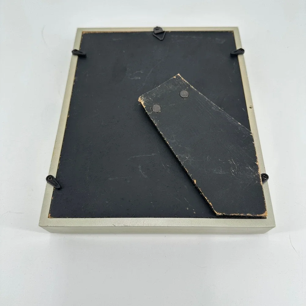 Two-Tone Metallic Beveled Metal Picture Frame for 3x5 Photo Champagne Silver